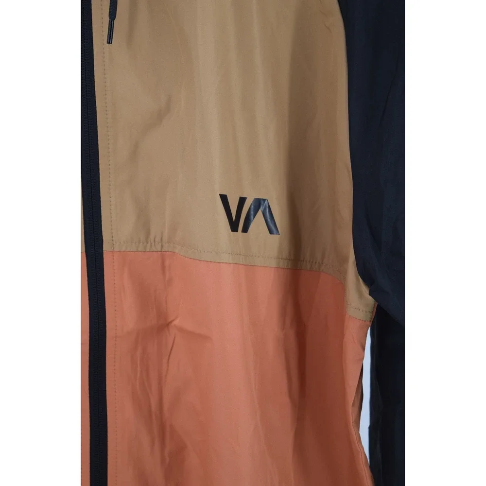 RVCA Ryder Jacket Mens Large Windbreaker Full Zip Hooded Color‎ Block